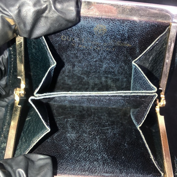 GUCCI GG Supreme Ophidia Sherry Line Double Compartment Navy Blue Coin Purse - Picture 5 of 15